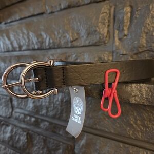 Vince Camuto Black Belt with Silver Buckle